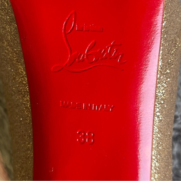 Christian Louboutin Bianca gold platform heel - Picture 7 of 8